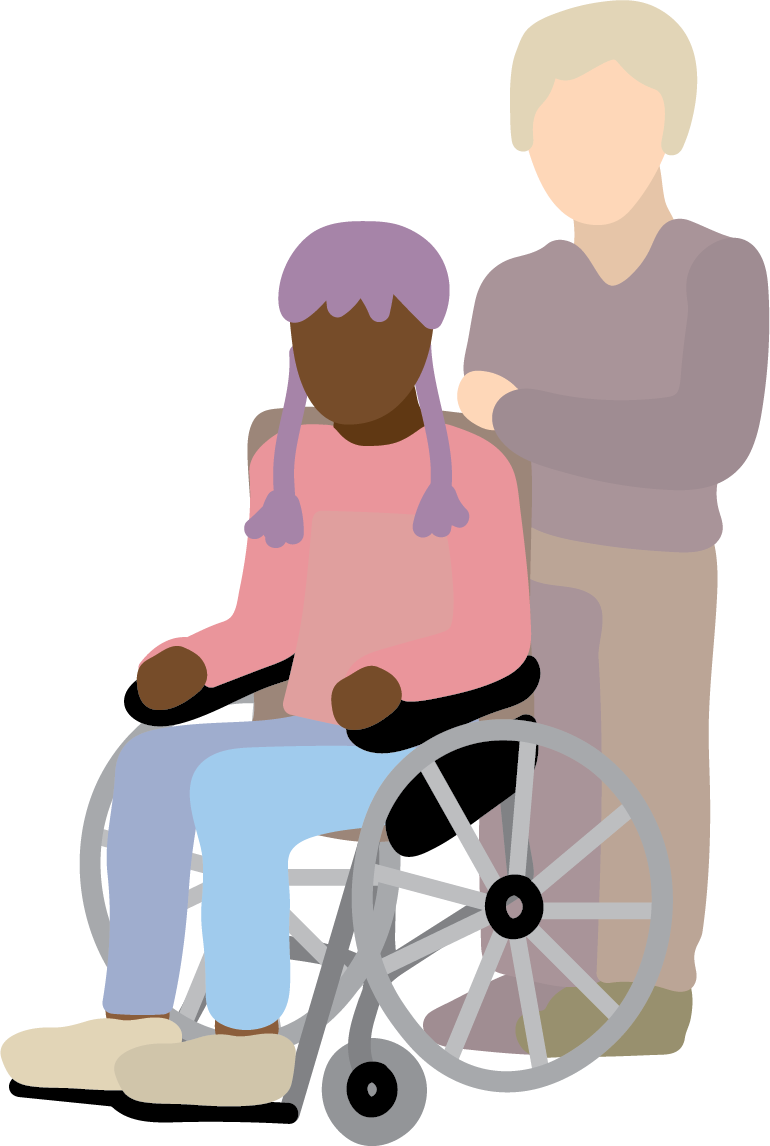 Mann und Frau im Rollstuhl